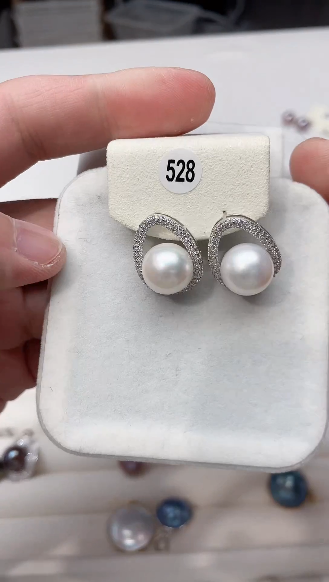 【闪购商品】海水珍珠耳饰银S925镶嵌耳饰