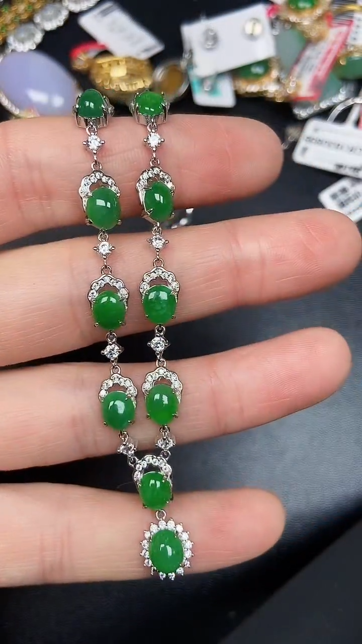 银S925镶嵌戒指翡翠3660