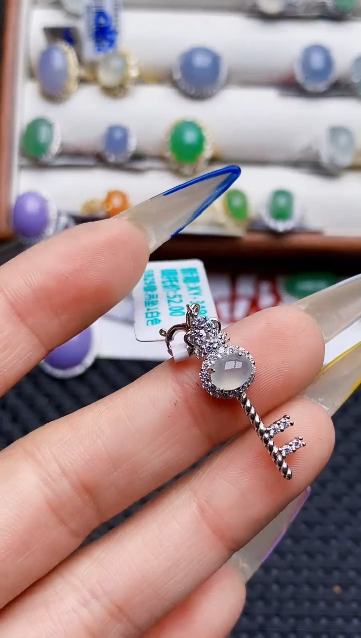 银S925镶嵌戒指翡翠5174