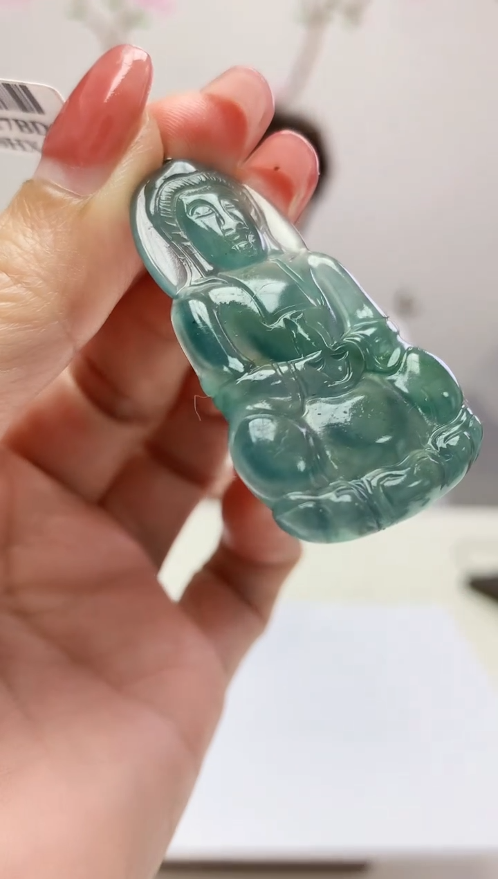 定制翡翠未镶嵌003xm-毛货观音30赠金扣