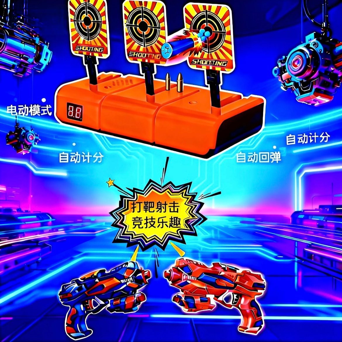 儿童软弹枪发射打靶射击计分标靶亲子互动射击游戏玩具