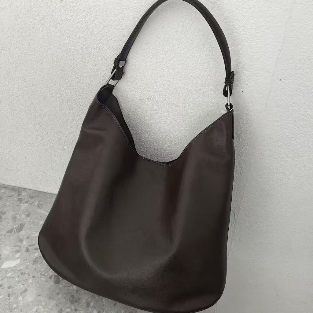 新款牛皮复古女包托特包慵懒风女包通勤休闲单肩包长35宽11高35