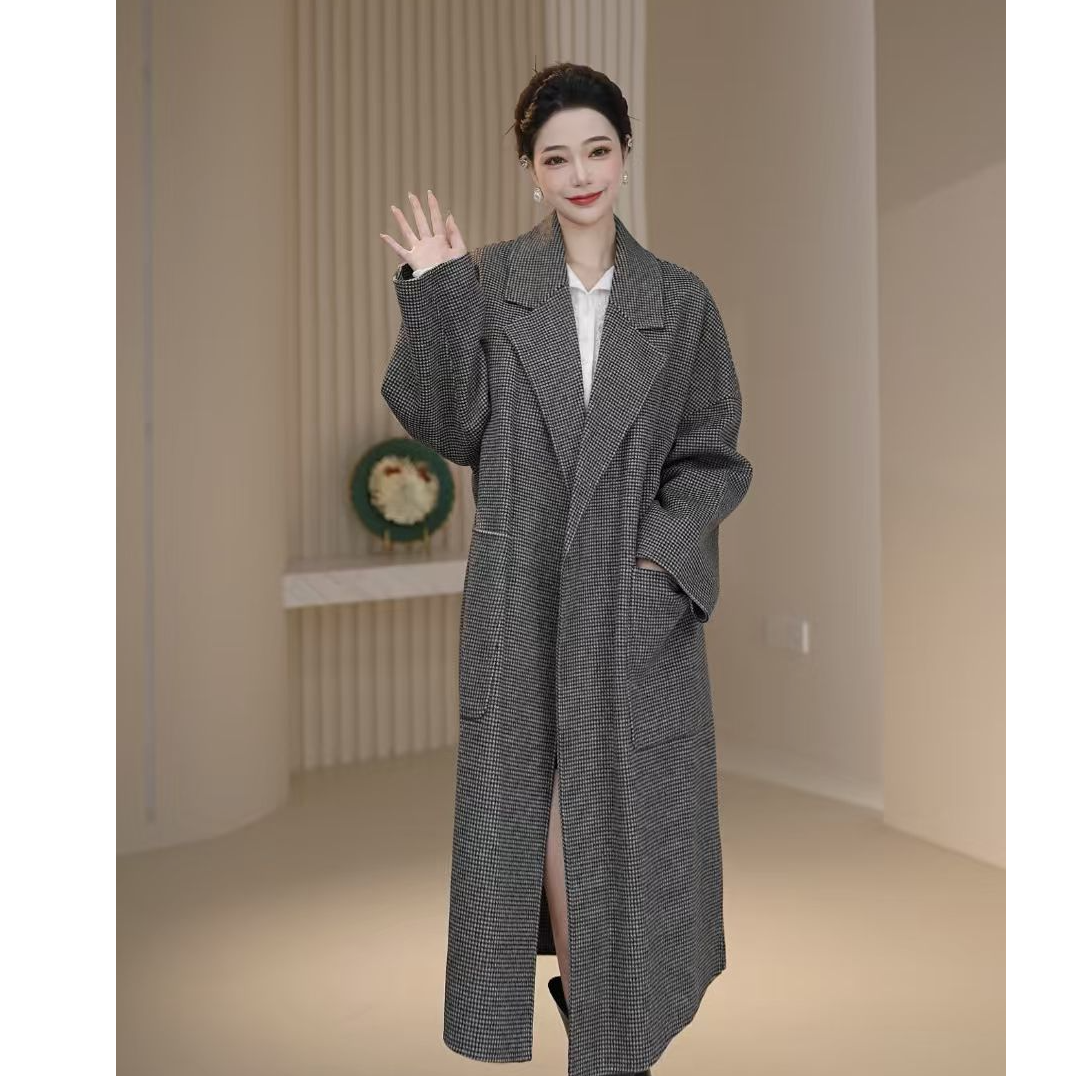 AMASS/阿玛施 时尚气质经典长款秋冬毛呢大衣5400952