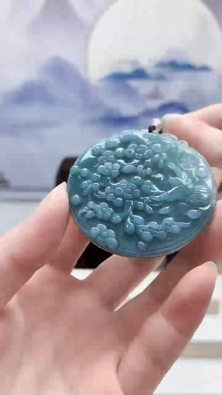 未镶嵌定制翡翠1502ry-毛货挂件22