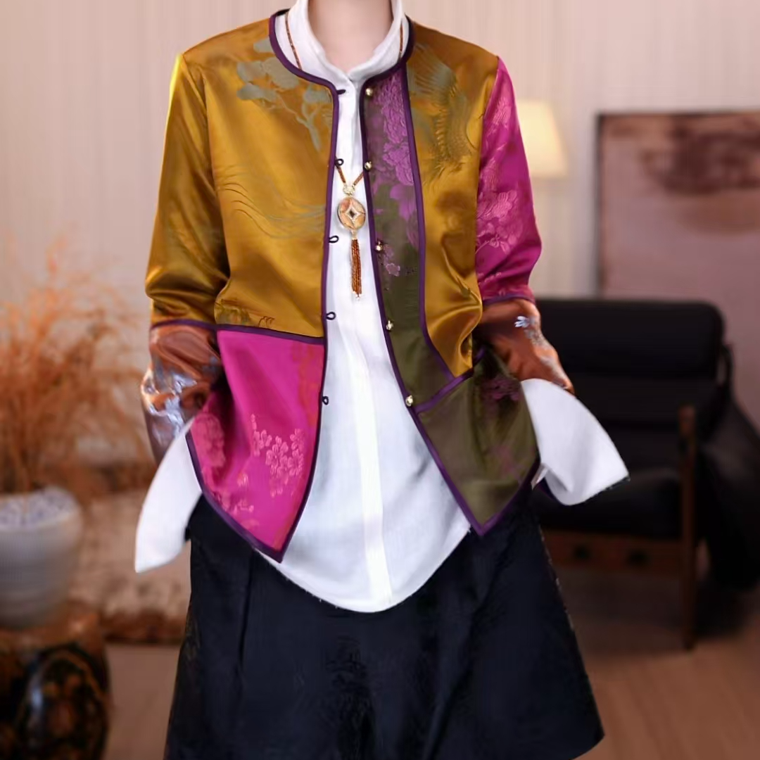 『鸳晗』新中式新国风原创设计休闲显瘦时尚百搭复古外套