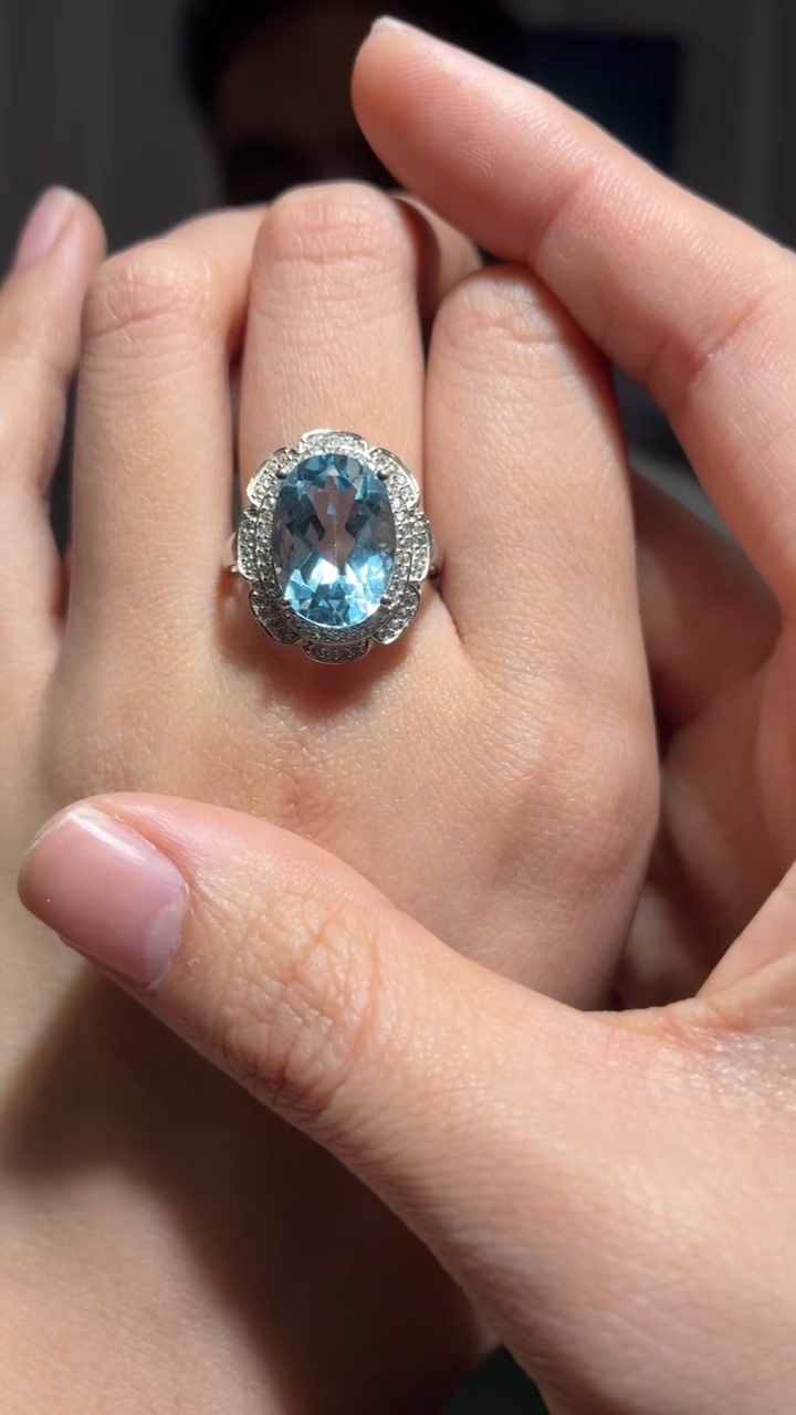 银S925镶嵌托帕石其他坐看云起