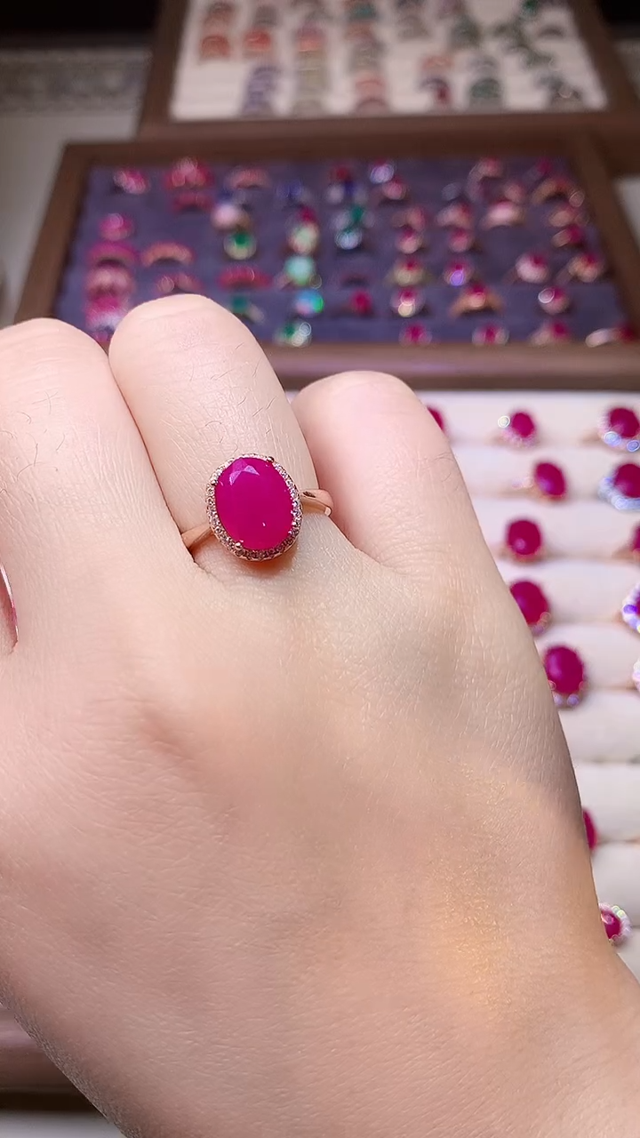 【闪购商品】红宝石戒指银S925镶嵌000