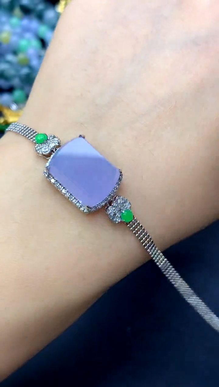 18K金镶嵌手串翡翠685-中国好珍宝