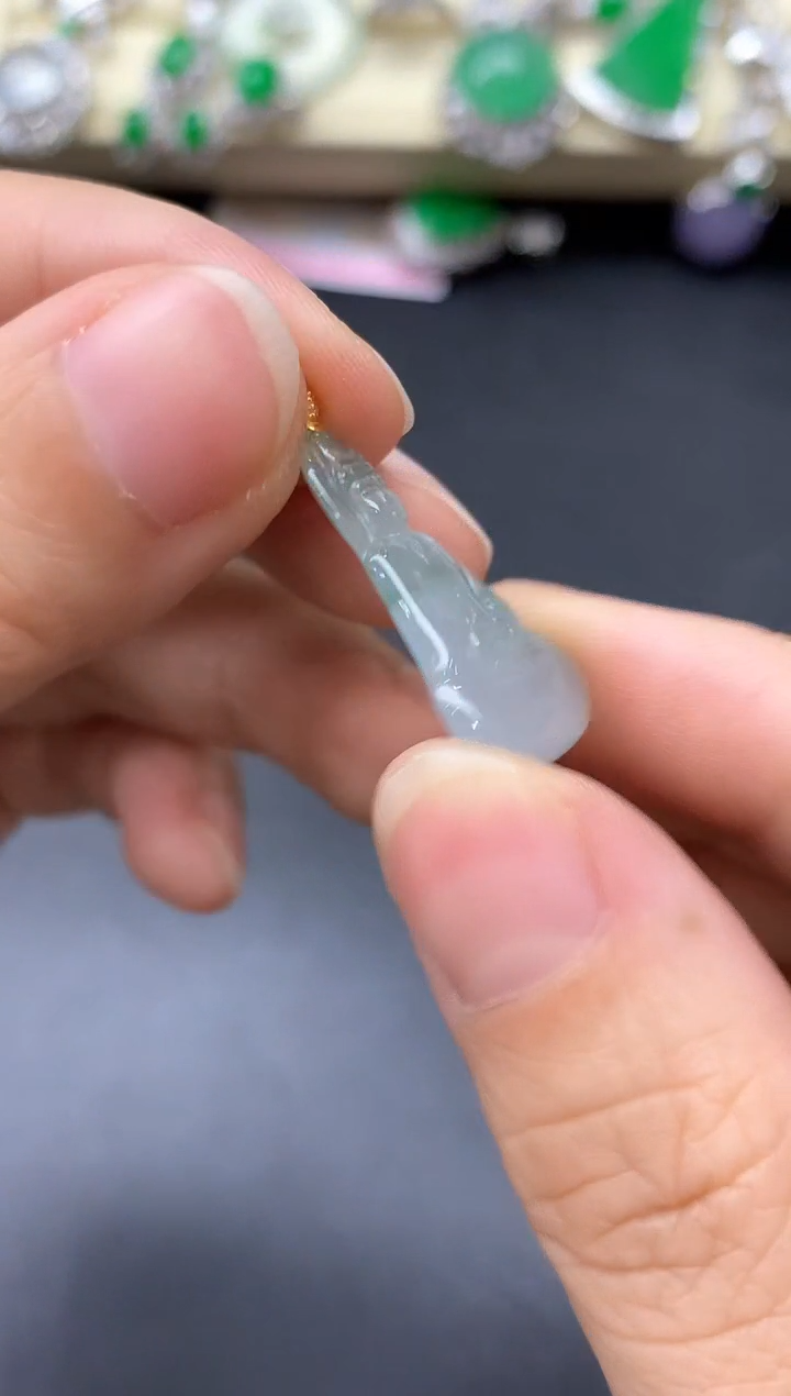 颈饰18K金镶嵌翡翠2056-中国好珍宝