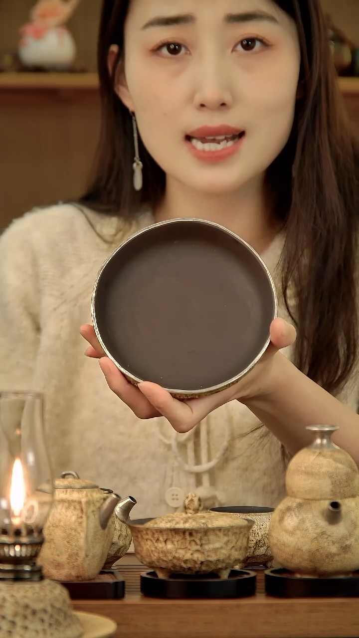 言野手作 粉引仿古三足壶承