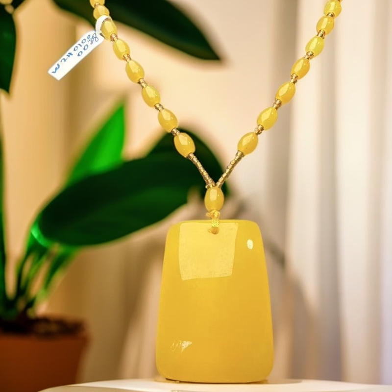 ｛高端甄选}W24黄色无事牌毛衣链