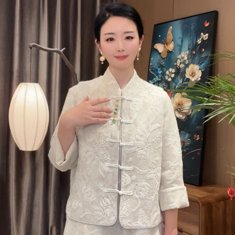 晗向【浣溪沙】马甲 春款新中式棉麻刺绣国风马甲M214