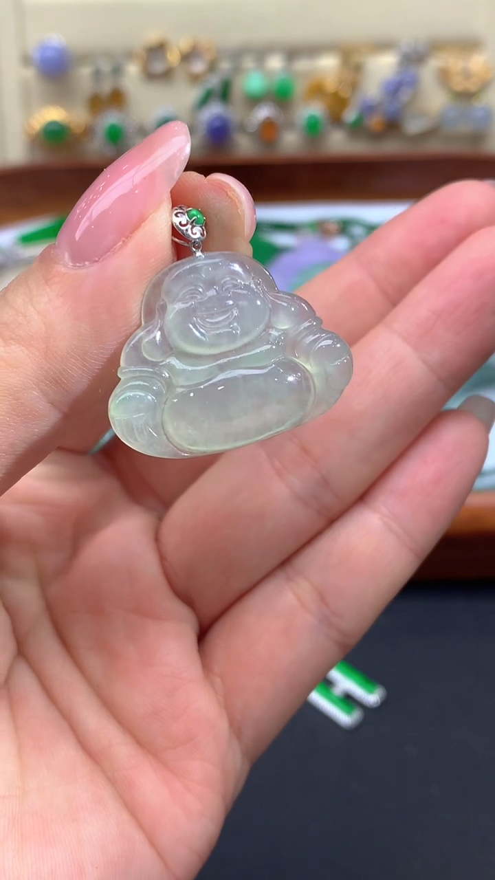 【闪购商品】翡翠颈饰18K金镶嵌108-天然翡翠