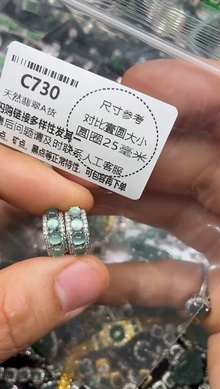 颈饰未镶嵌翡翠C730耳扣