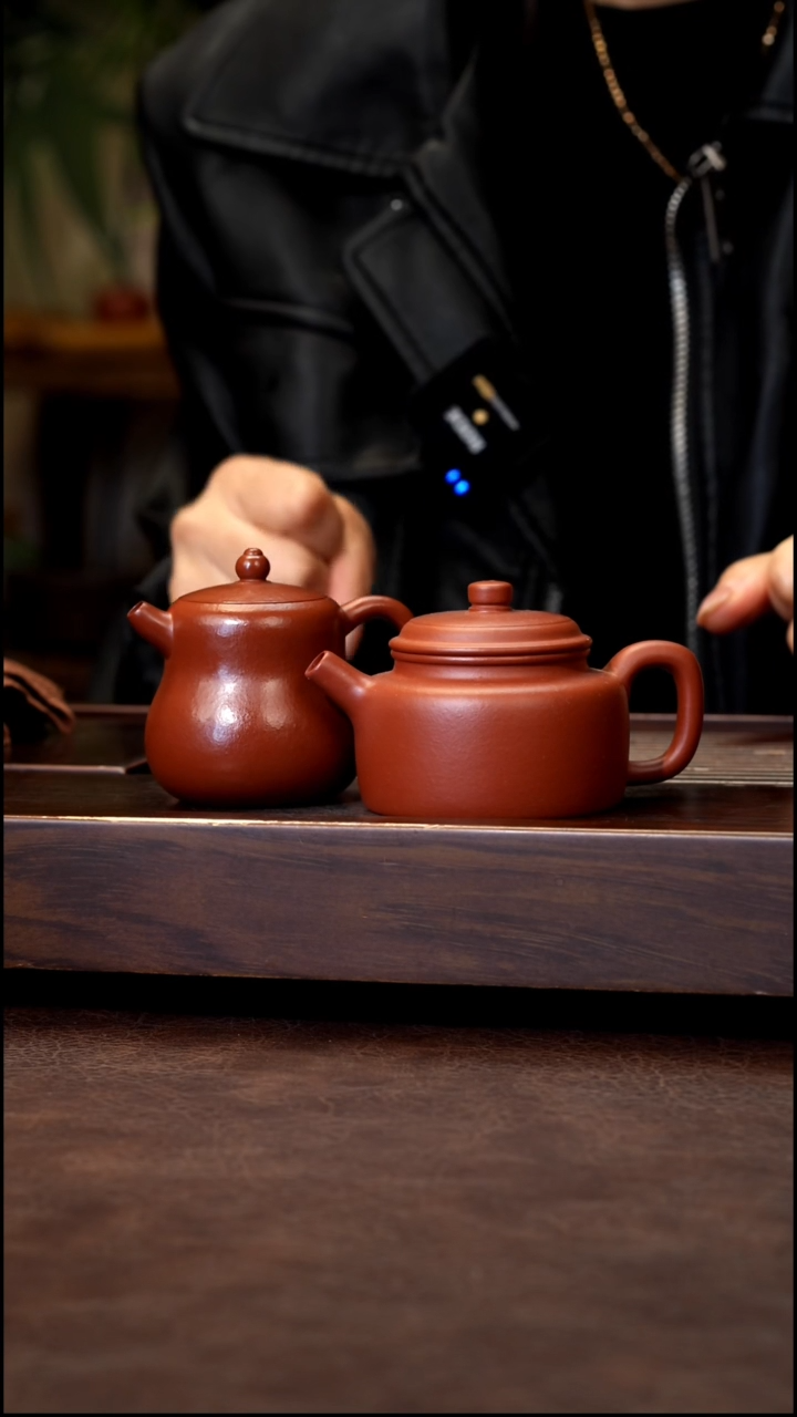 茶壶紫砂生砂朱泥小德钟120cc左右