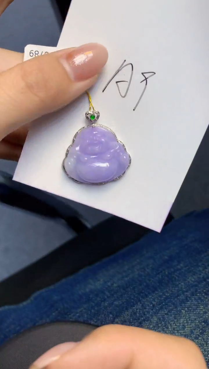 颈饰18K金镶嵌翡翠天然A货缅甸翡翠百元以上9元证书费自理