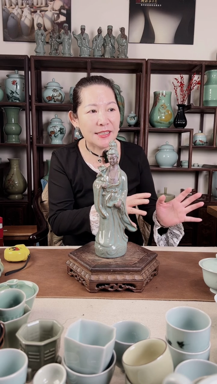 龙泉青瓷 哥窑 八仙