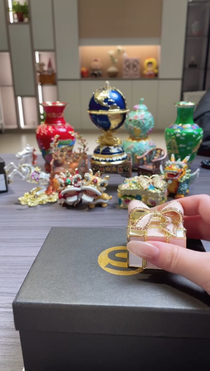 摆件七宝烧珐琅彩首饰盒
