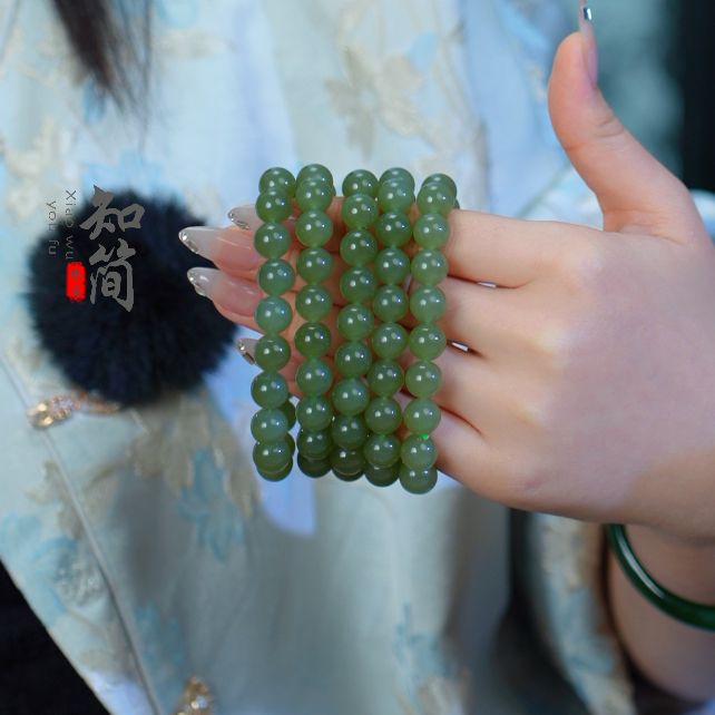「知简」 和田玉手串 品质珠宝 玉质天成 多样性发其一