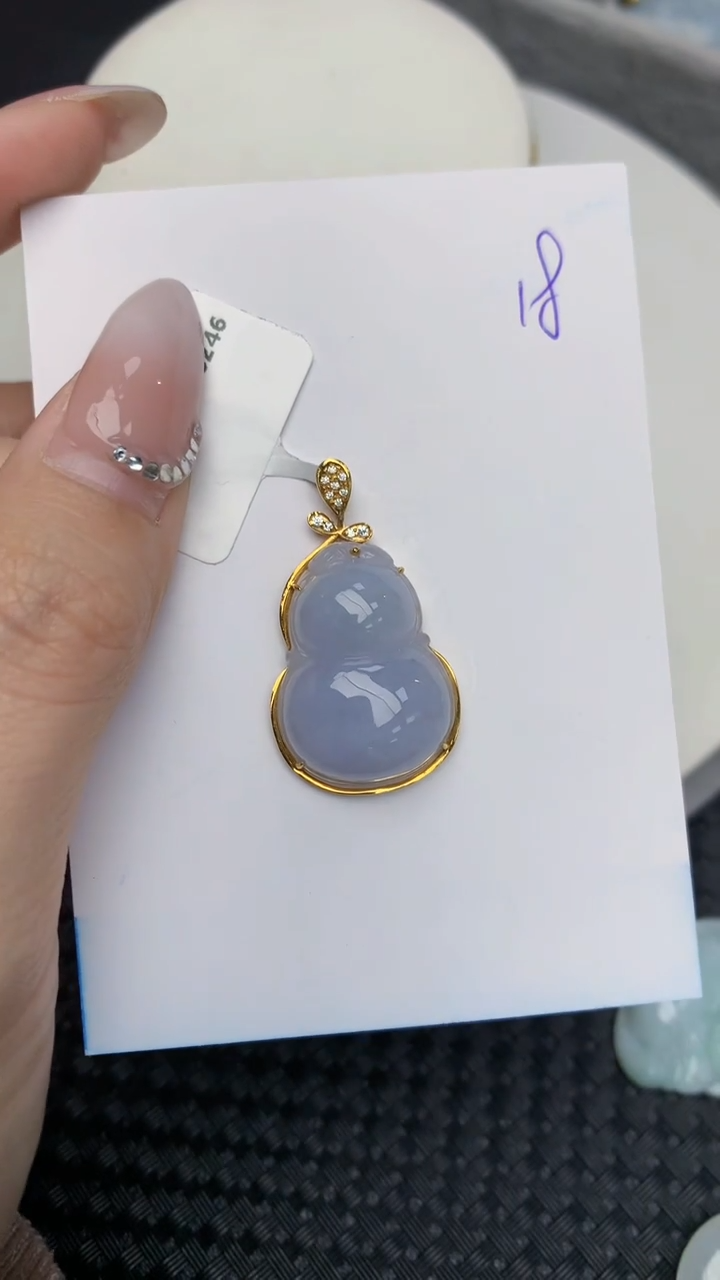 【闪购商品】翡翠颈饰18K金镶嵌 天然翡翠A货
