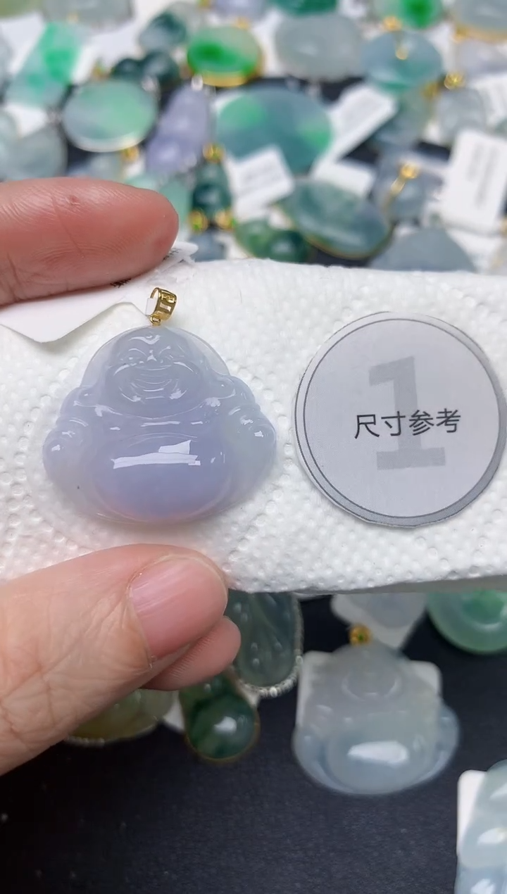 颈饰18K金镶嵌翡翠天然缅甸A货翡翠