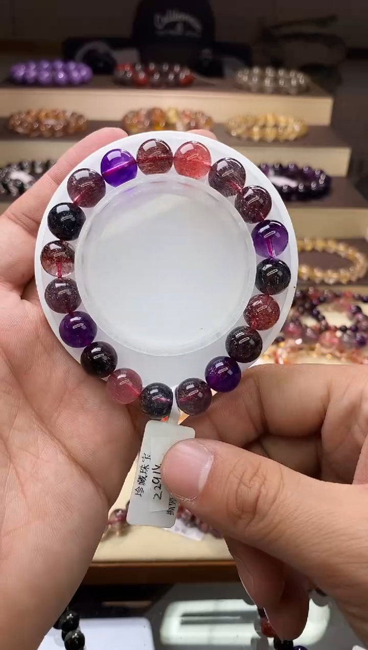 【闪购商品】水晶手链未镶嵌黑加仑超七单圈11m+