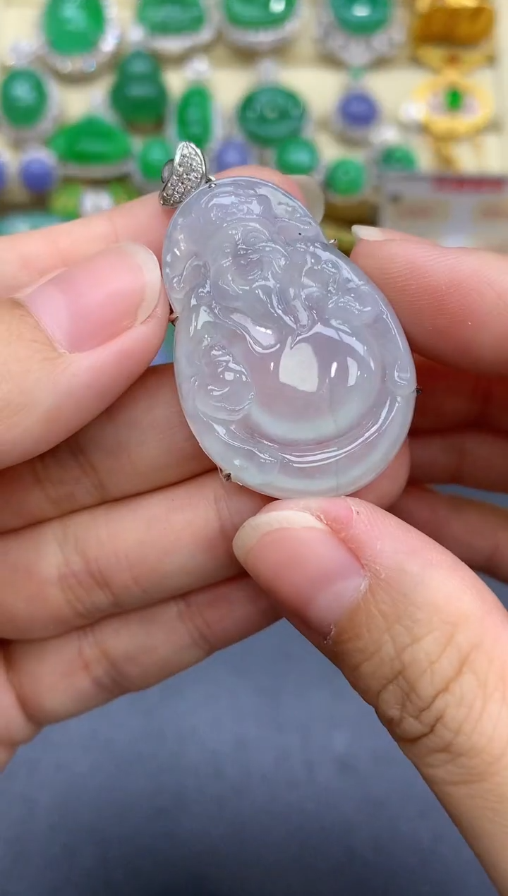 颈饰18K金镶嵌翡翠369-中国好珍宝