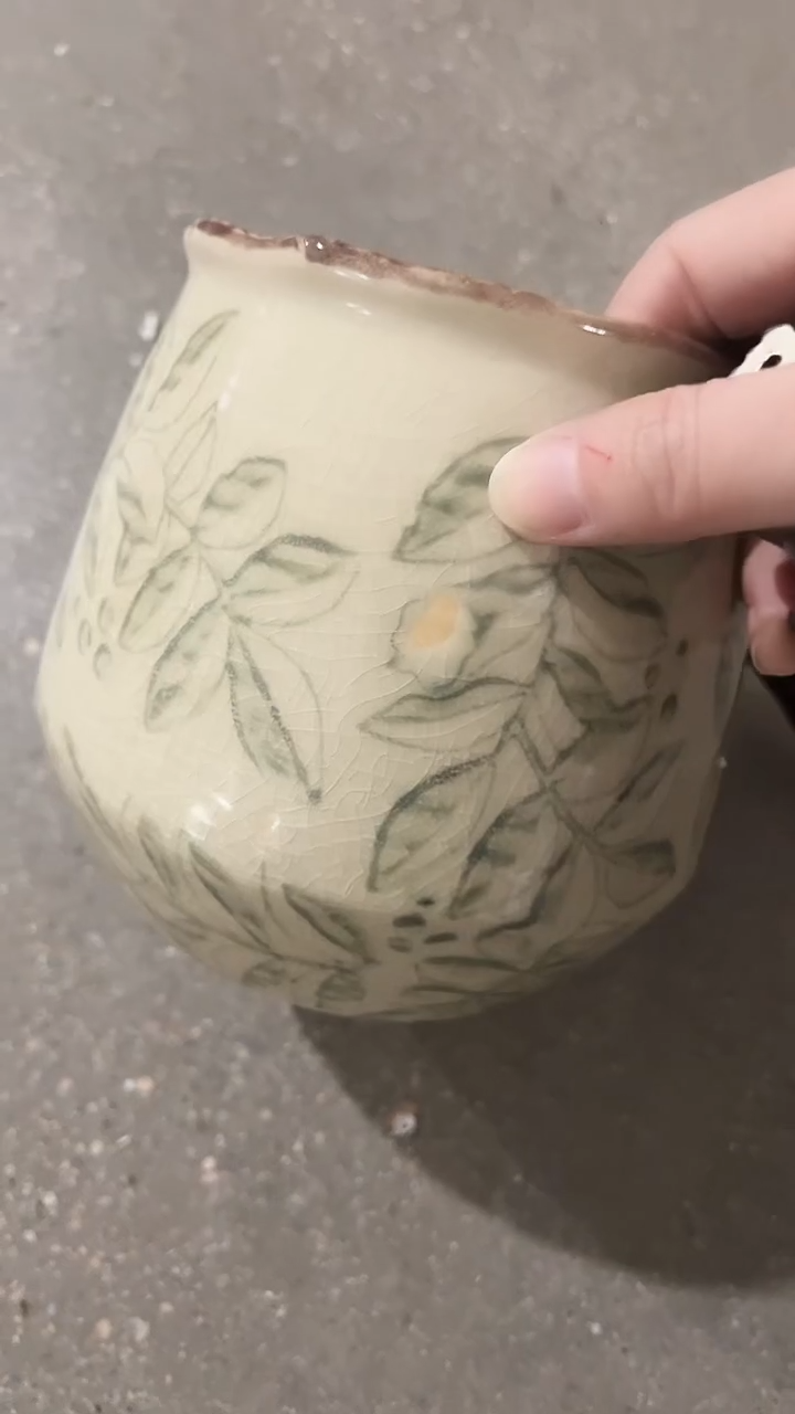 【闪购商品】陶瓷微瑕花盆高13.5cm内口10.5cm