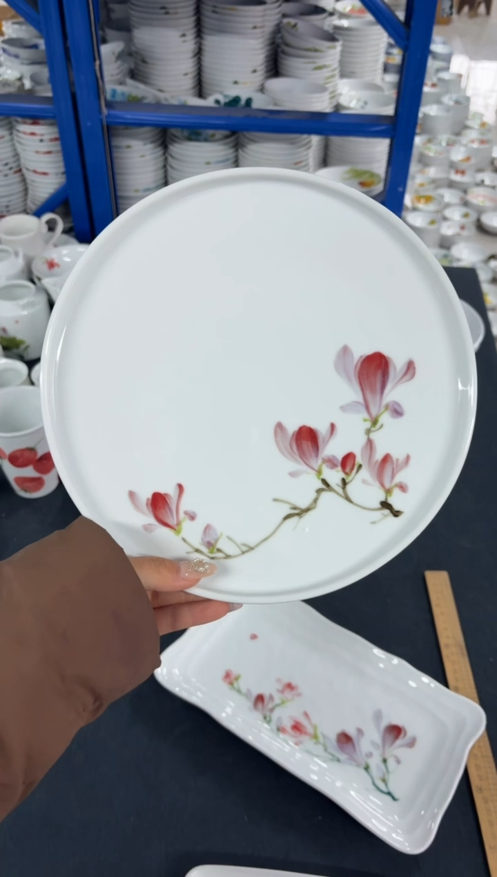 瓷片甘*景德镇高温陶瓷食品级手绘釉中彩-高足壶承