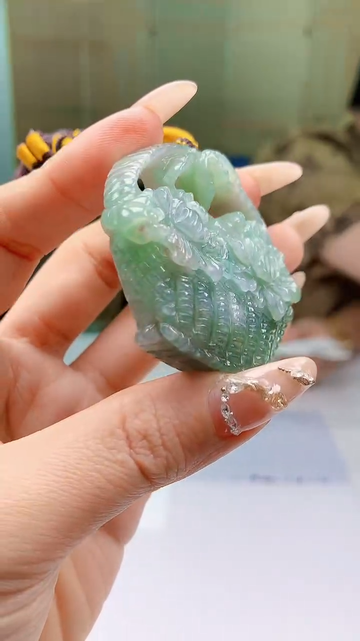 【闪购商品】定制翡翠未镶嵌4688ty-毛货挂件108