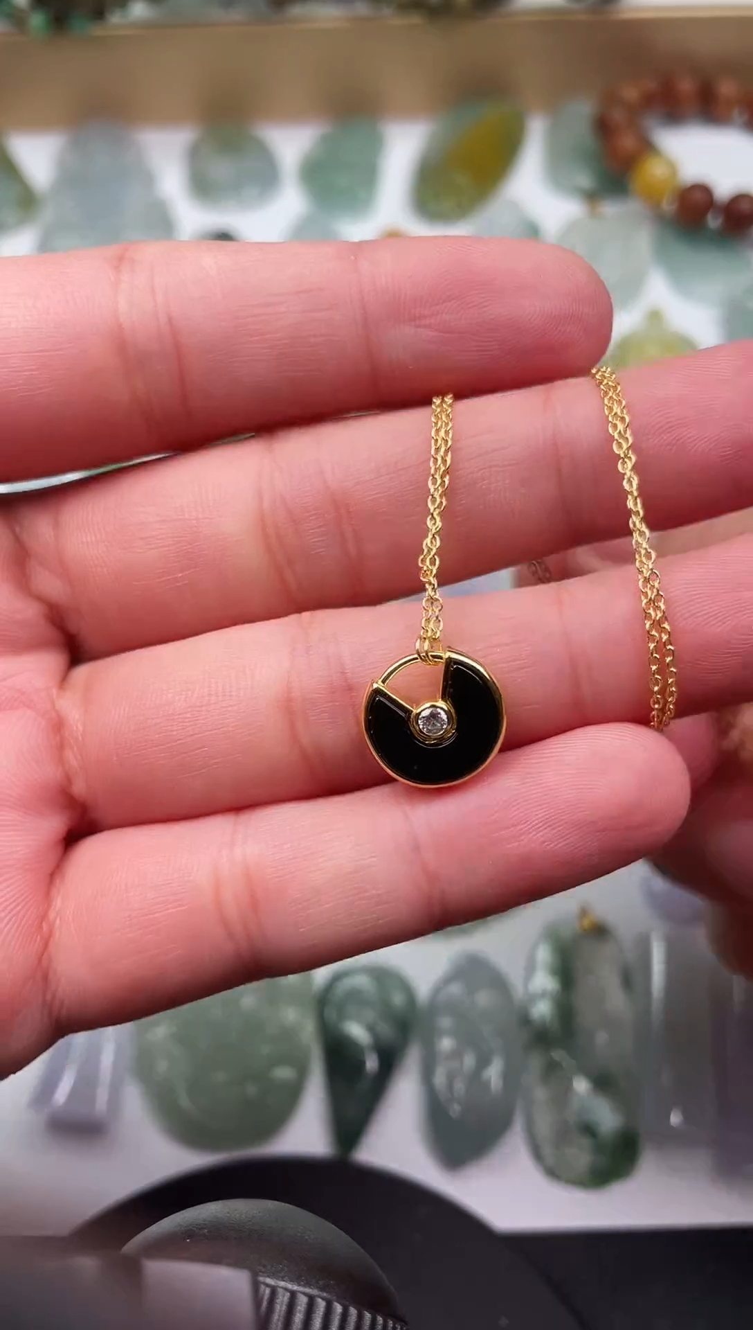 颈饰银S925镶嵌翡翠天然翡翠A货