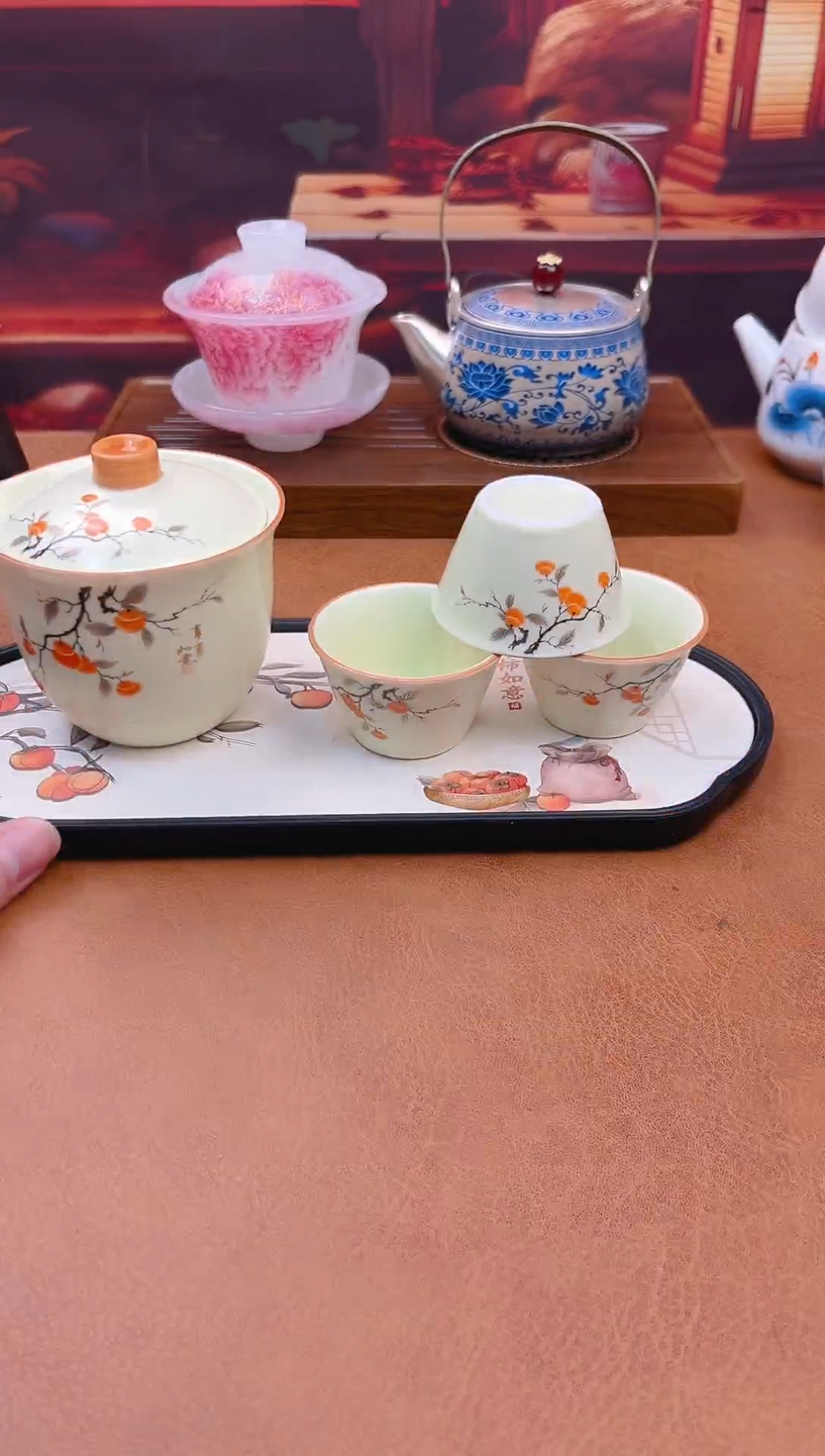 陶瓷茶具摆件旅行套组