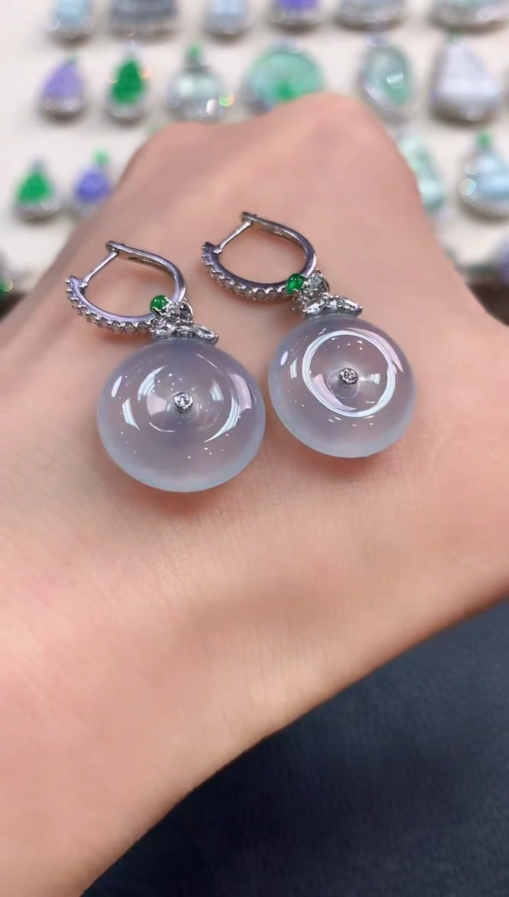 【闪购商品】翡翠耳饰18K金镶嵌n35       