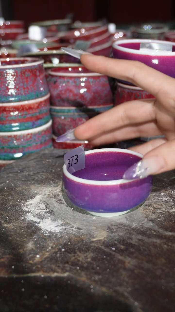 摆件陶精品窑变钧瓷茶器