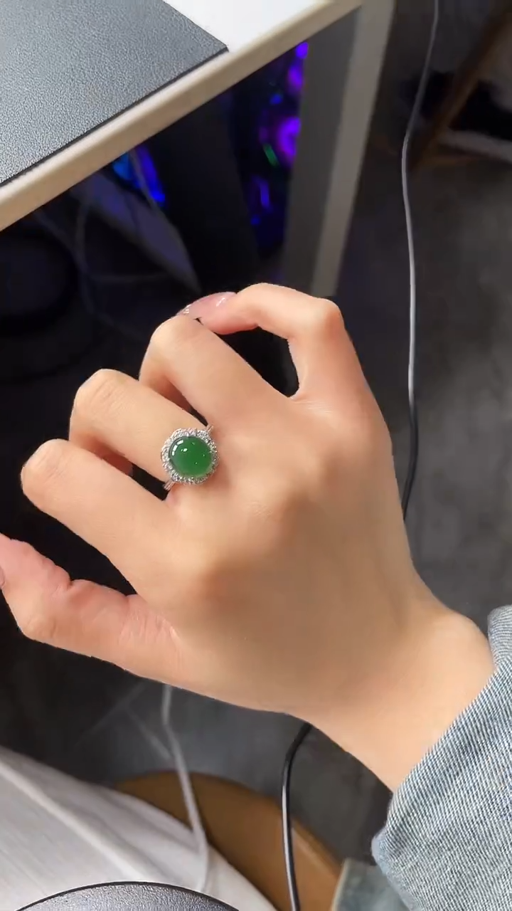 【闪购商品】翡翠戒指银S925镶嵌68766