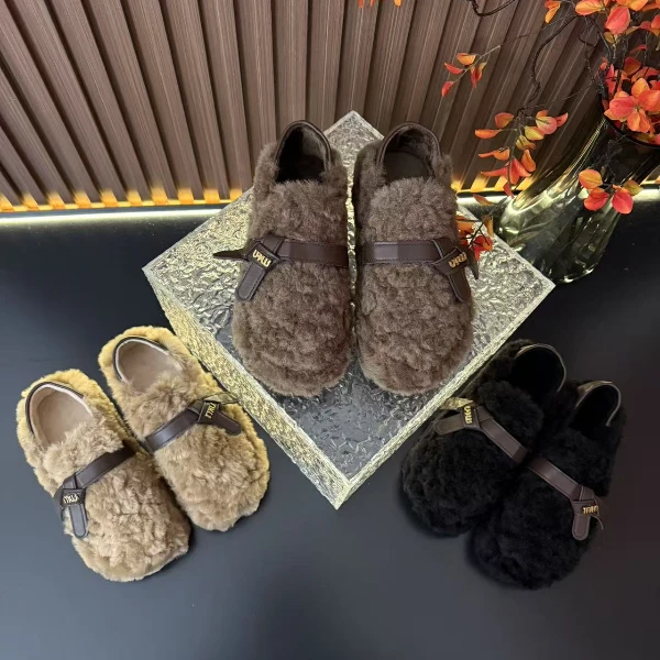 厚底增高毛毛鞋女外穿2025新款秋冬加绒豆豆鞋百搭一脚蹬棉鞋潮流