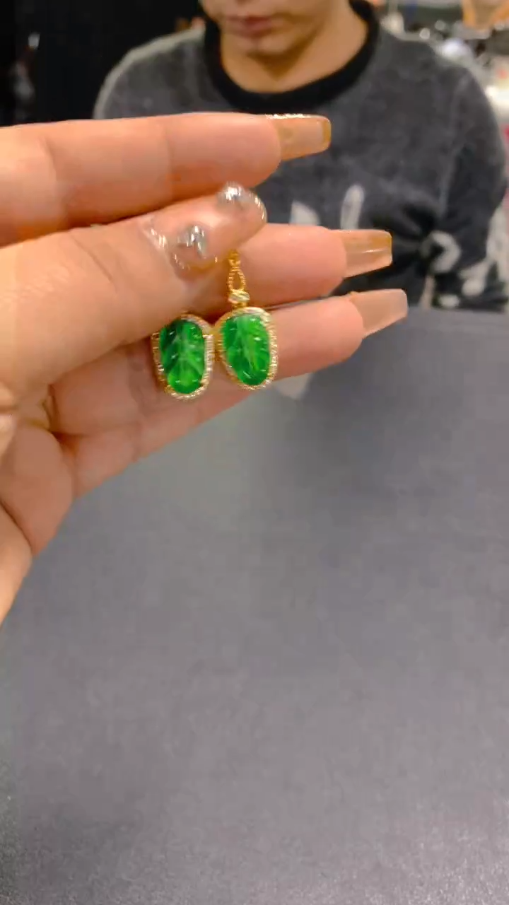 【闪购商品】翡翠耳饰银S925镶嵌0548416486/多样性发一