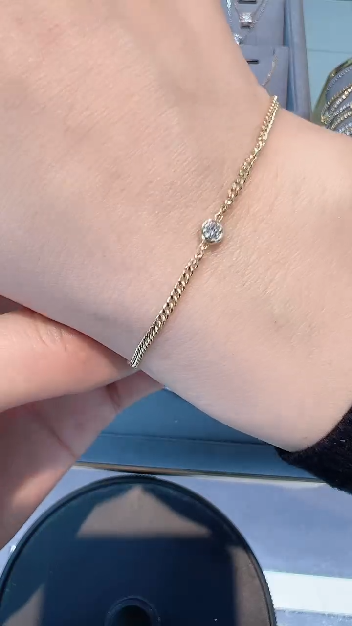 【闪购商品】钻石手链18K金镶嵌手链