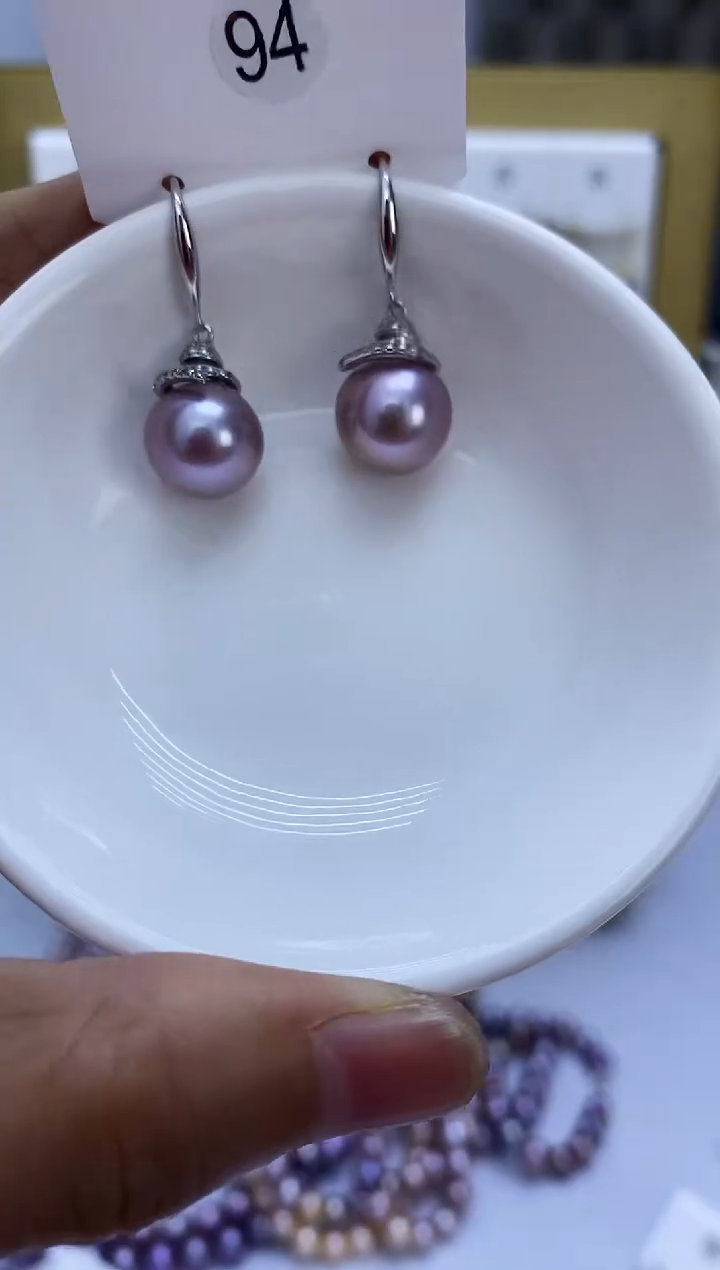 银S925镶嵌耳饰淡水珍珠94