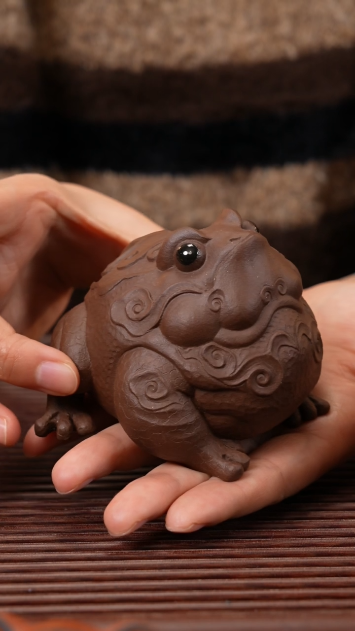 【闪购商品】紫砂茶宠紫泥富贵蛙