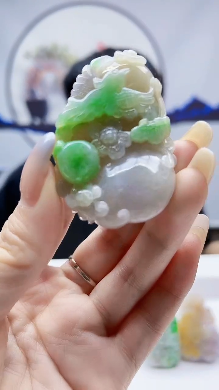 未镶嵌定制翡翠毛货挂件29