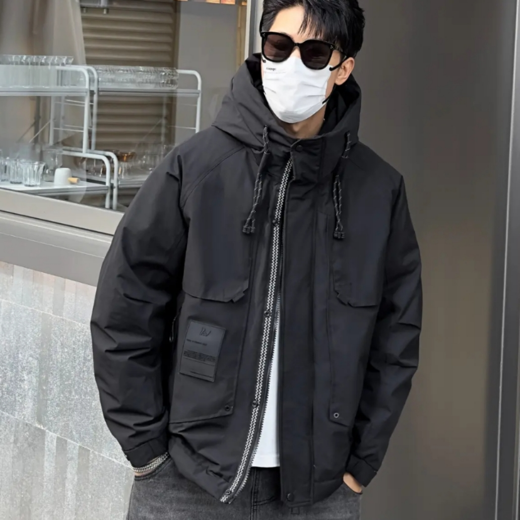 96060黑G-【国标羽绒服-绿野山茶】《真羽绒支持检测》保暖加厚外套