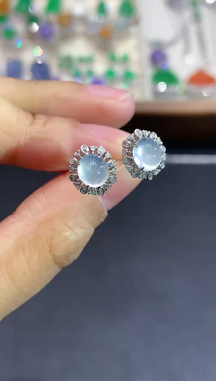 【闪购商品】翡翠耳饰18K金镶嵌1193  