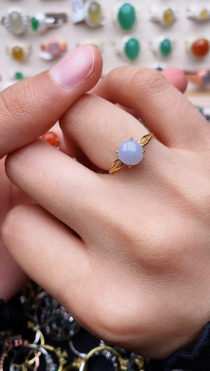 【闪购商品】翡翠戒指银S925镶嵌缅甸翡翠