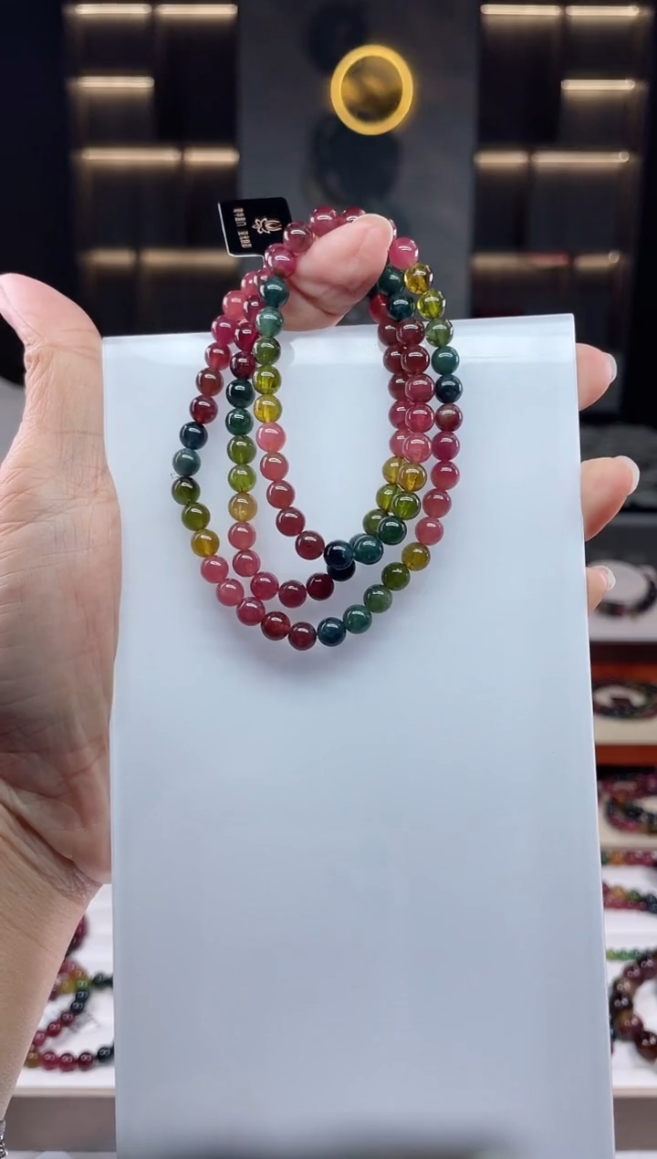 三圈手串未镶嵌碧玺（多样性发一条）Q