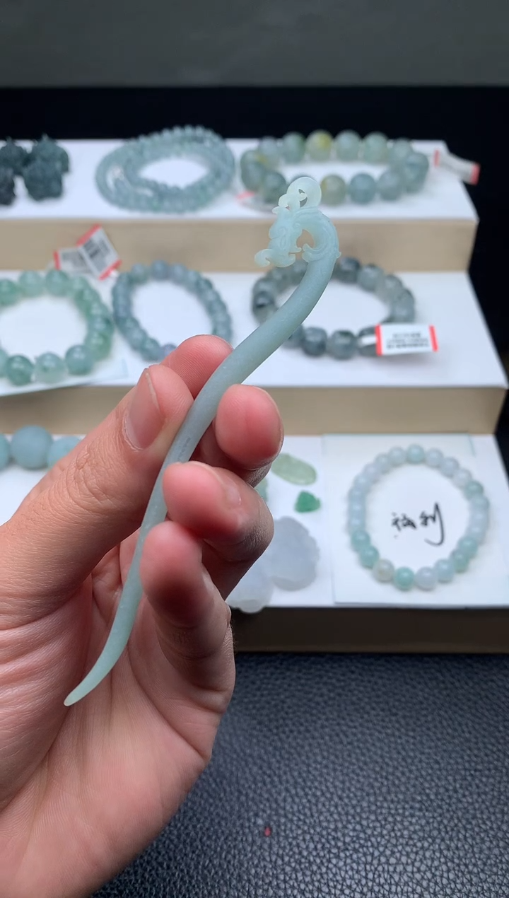 未镶嵌定制翡翠Ｚ*昕发簪