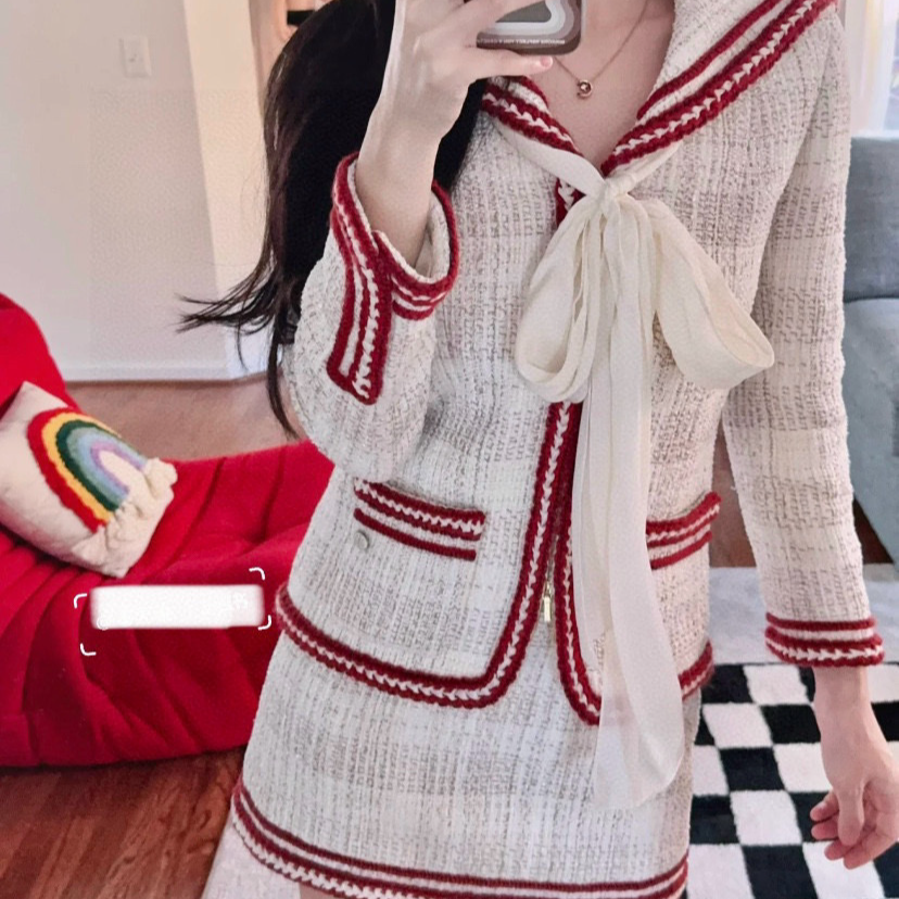 99新 Chanel/香奈儿 汉堡系列套装裙子外套/尺码衣36裙38/000