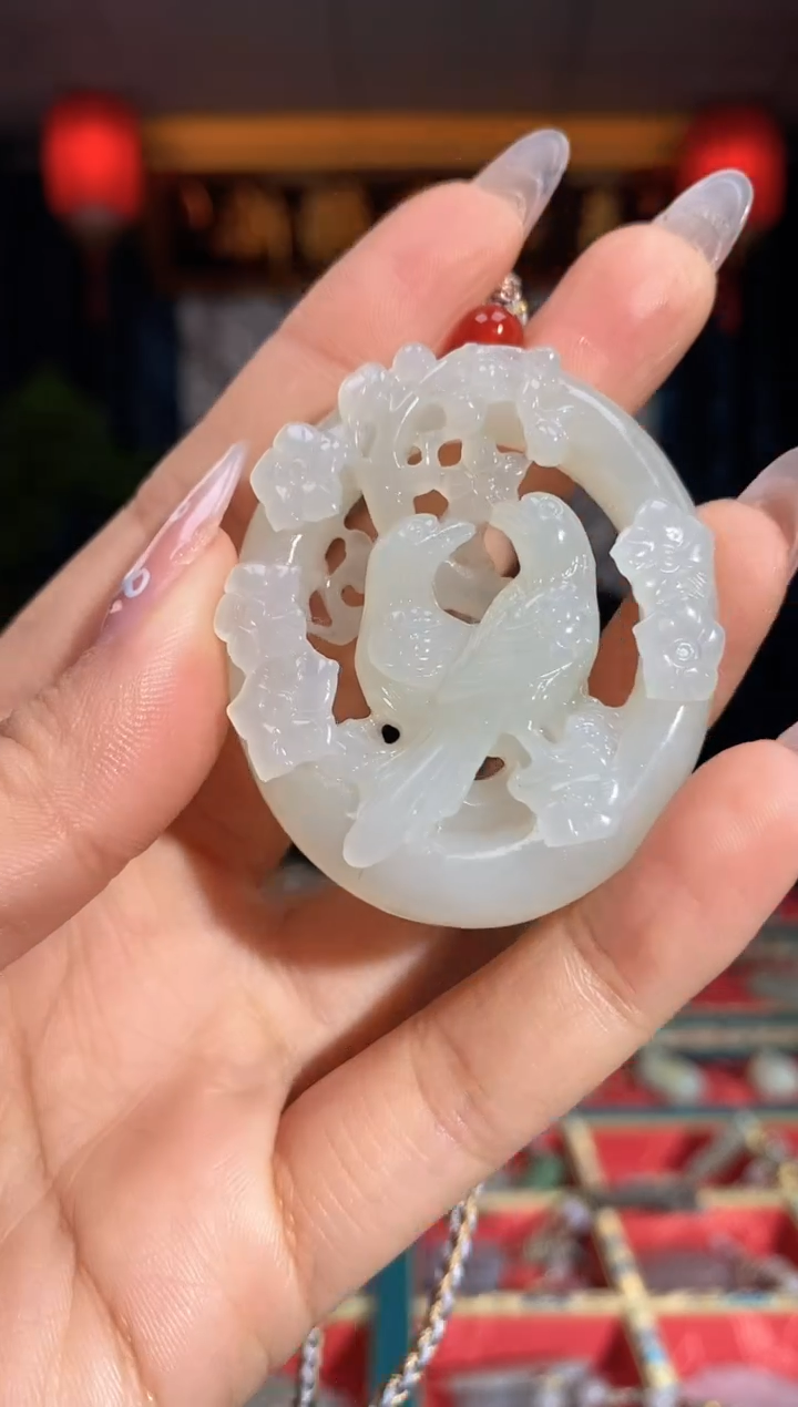 【闪购商品】和田玉颈饰未镶嵌喜鹊牌