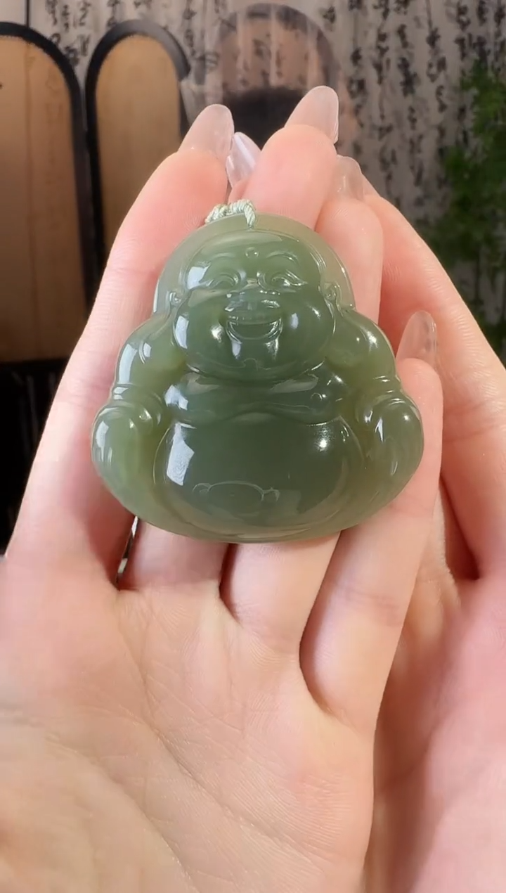 和田玉未镶嵌颈饰佛公20 50mm