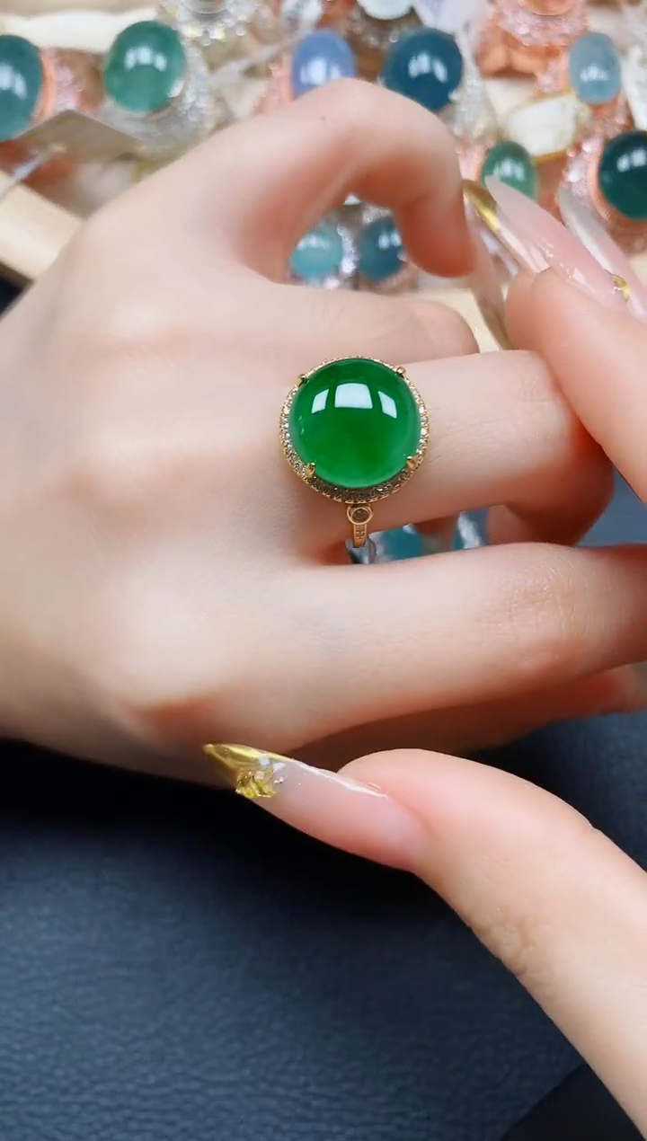 【闪购商品】翡翠戒指银S925镶嵌翡翠